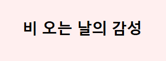 비오는날의감성